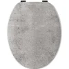 Abattant Wc|Gelco Design Abattant wc real mdf gris charnières métal noir