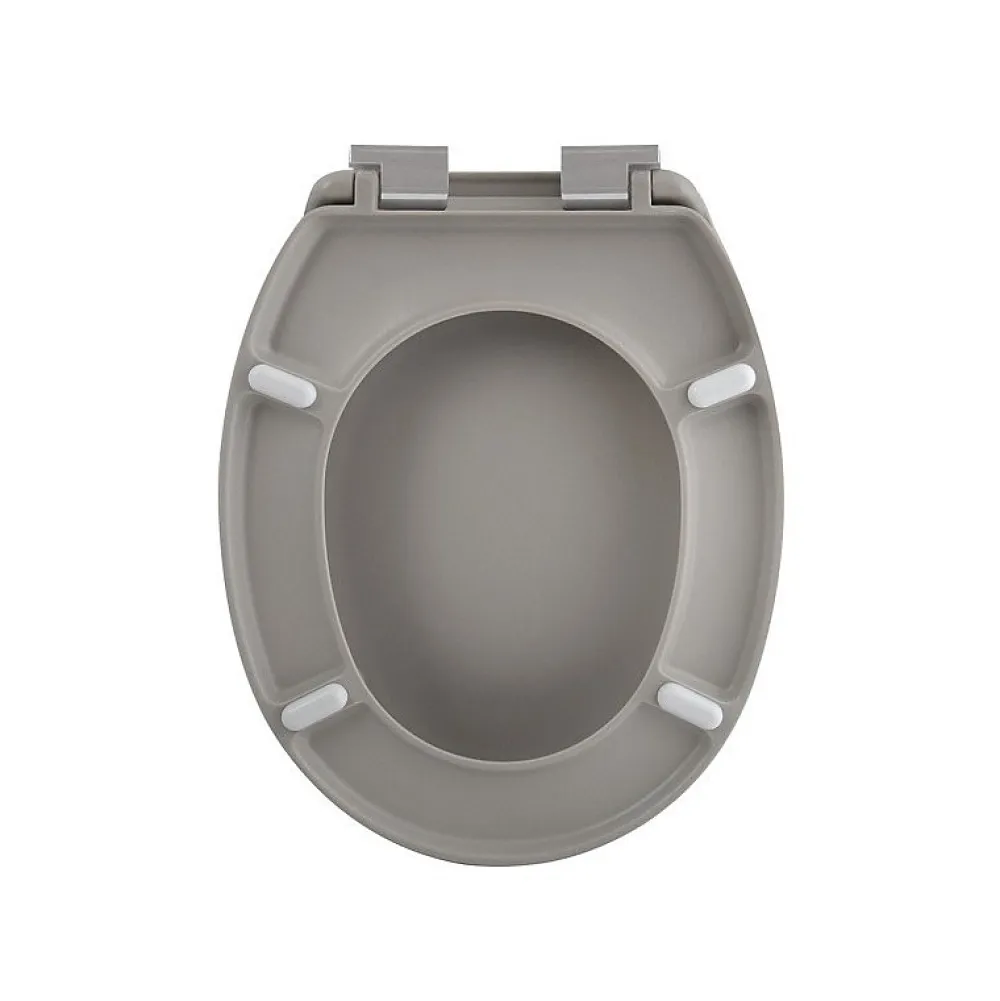Abattant Wc|Spirella Abattant wc Thermo dur avec frein de chute NEELA Taupe mat Charnières ABS Chromé
