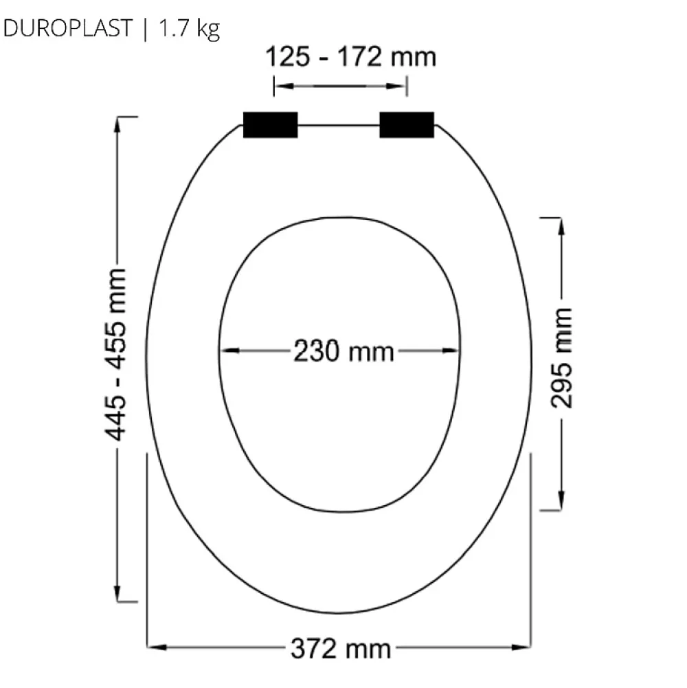 Spirella Abattant wc Thermo dur avec frein de chute NEELA Pêche Charnières ABS Chromé