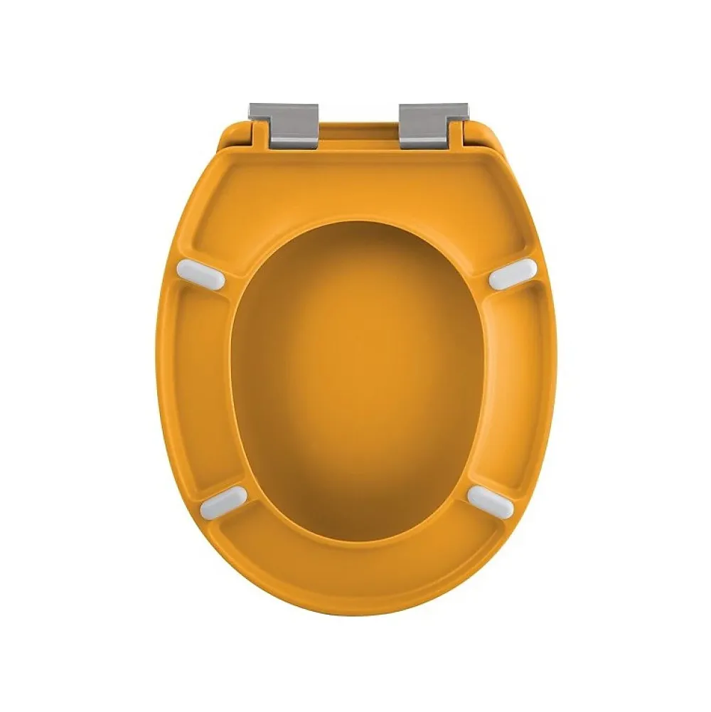 Abattant Wc|Spirella Abattant wc Thermo dur avec frein de chute NEELA Safran mat Charnières ABS Chromé