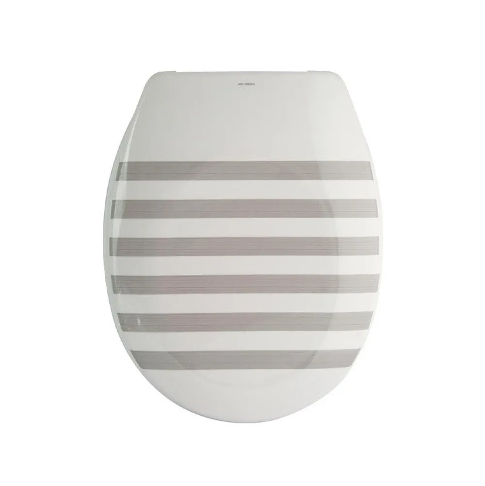 MSV Abattant wc Thermo Dur SEAUVILLE Gris Blanc Charnières PS