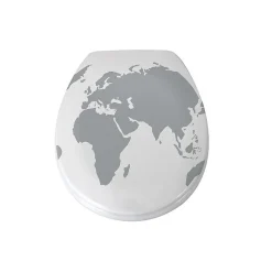 MSV Abattant wc Thermo Dur WORLD Gris Blanc Charnières PS