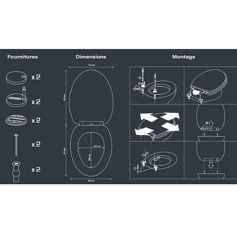 Guy Levasseur Abattant WC Thermodur 44x37x4cm