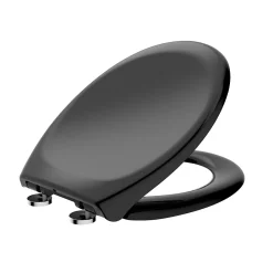 Todot Abattant WC Déclipsable forme Ovale avec Frein de Chute et Charnière Réglable - Noir