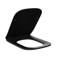 Abattant Wc|Balneo Abbatant WC frein de chute duroplast noir, kit de montage - Luga