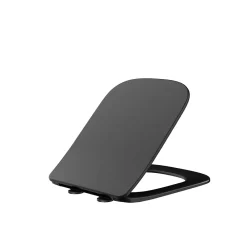 Abattant Wc|Balneo Abbatant WC frein de chute duroplast noir, kit de montage - Luga
