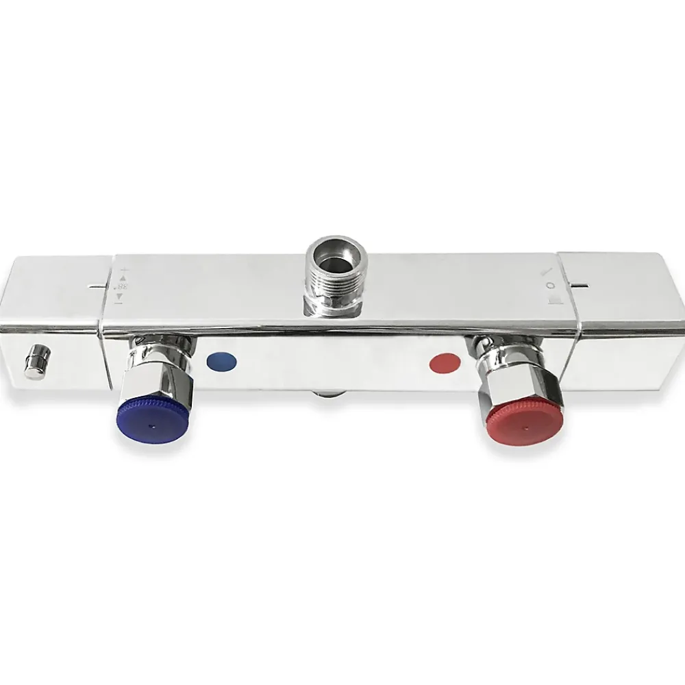 AICA Sanitaire AICA colonne de douche thermostatique avec pomme de douche 10", hauteur réglable 76-118 cm