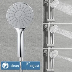 Colonne De Douche Thermostatique|AICA Sanitaire AICA colonne de douche thermostatique avec douche de tête ronde de 200 mm, douchette à main 3 fonctions, hauteur réglable