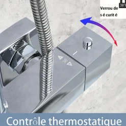 AICA Sanitaire AICA Colonne de douche thermostatique, avec mitigeur thermostatique