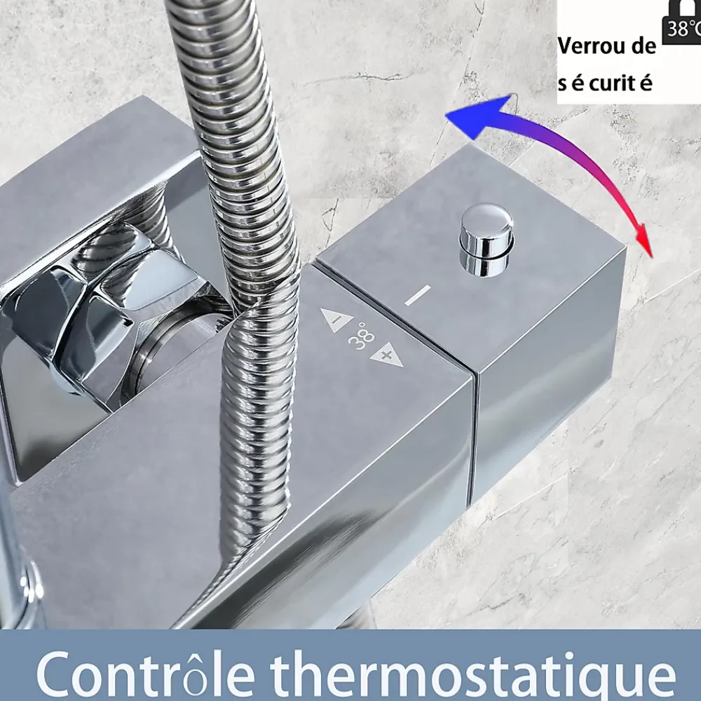 AICA Sanitaire AICA Colonne de douche thermostatique, avec mitigeur thermostatique