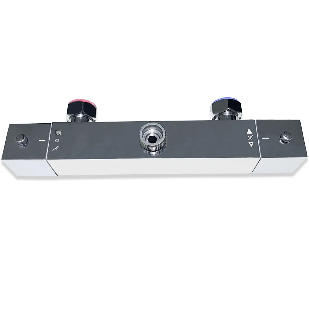 AICA Sanitaire AICA Colonne de douche thermostatique, Acier inoxydable Pomme 200mm+Douchette 3 jets, Chromé