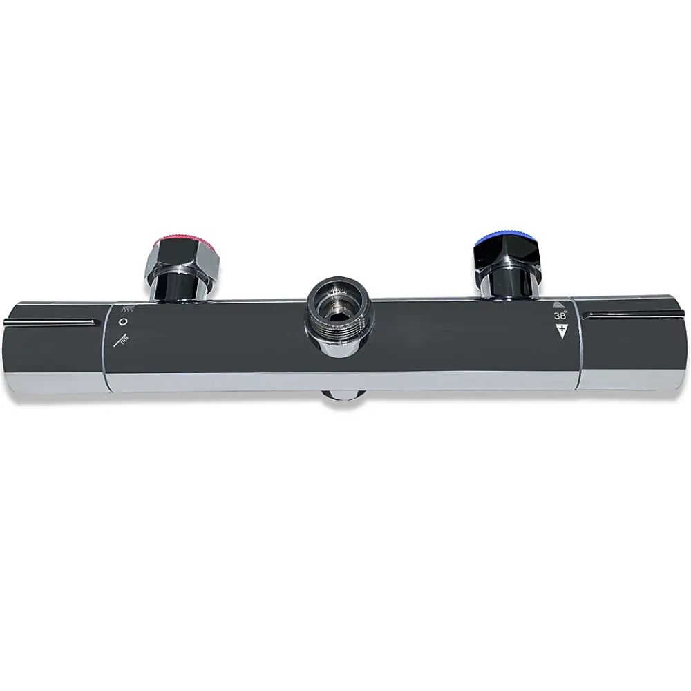 AICA Sanitaire AICA colonne de douche thermostatique en laiton, douche de tête carrée, 3 jets