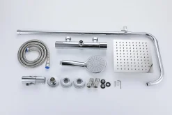 AICA Sanitaire AICA colonne de douche thermostatique en laiton, douche de tête carrée, 3 jets