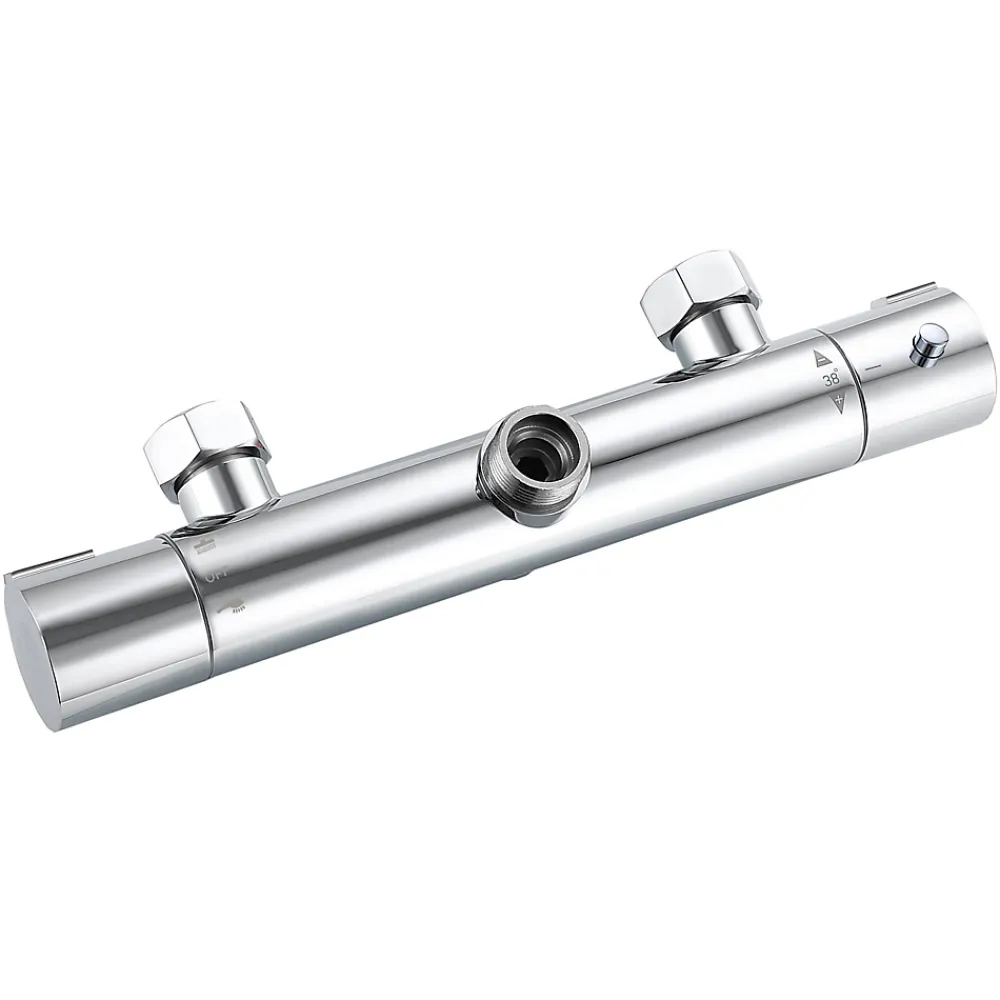 AICA Sanitaire AICA Colonne de douche thermostatique chromée, avec douche de tête ronde et douchette à main réglable en plusieurs modes