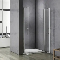 Porte De Douche|AICA Sanitaire Aica Porte De Douche Battante 95x197cm Porte De Douche Installation En Niche Ouverte Vers L'intérieur Ou L'extérieur