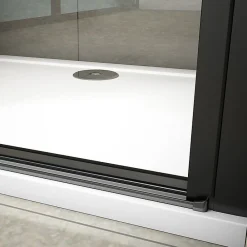 AICA Sanitaire Aica Porte De Douche Battante Noir Mat 80x200cm En 8mm Verre Anticalcaire