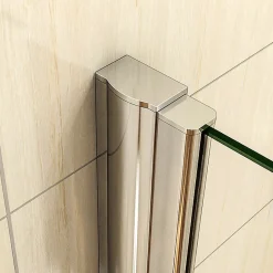 AICA Sanitaire Aica Porte De Douche Battante 150x197cm Porte Battante Avec 2 éléments Fixes En 6mm Verre Anticalcaire