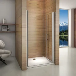 AICA Sanitaire Aica Porte De Douche Battante 85x187cm Porte De Douche Installation En Niche Ouverte Vers L'intérieur Ou L'extérieur