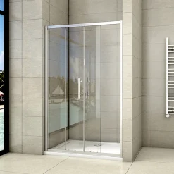 AICA Sanitaire Aica Porte De Douche Coulissante 160x190cm Transparente Chromé L'accès Au Centre