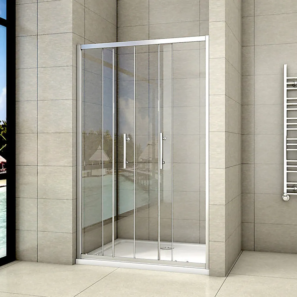 AICA Sanitaire Aica Porte De Douche Coulissante 160x190cm Transparente Chromé L'accès Au Centre