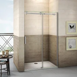 Porte De Douche|AICA Sanitaire Aica Porte De Douche Coulissante 120x195cm En 8mm Verre Anticalcaire