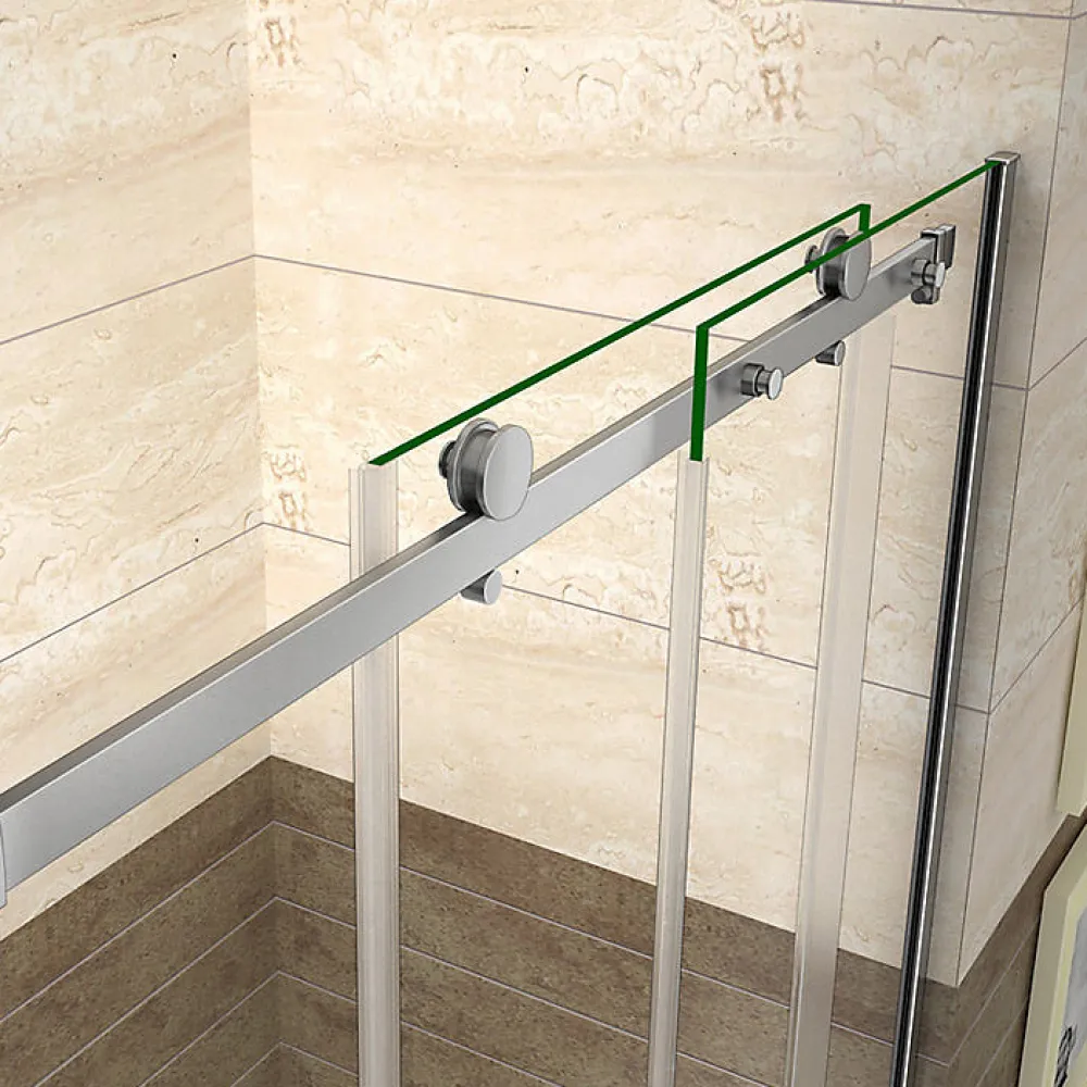 Porte De Douche|AICA Sanitaire Aica Porte De Douche Coulissante 160x195cm En 8mm Verre Anticalcaire