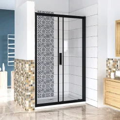 Porte De Douche|AICA Sanitaire Aica Porte De Douche Noir Mat 110x195cm Porte De Douche Avec L'amortisseur Porte Coulissante En 8mm Verre Anticalcaire