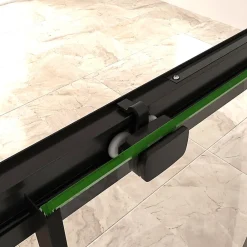 Porte De Douche|AICA Sanitaire Aica Porte De Douche Noir Mat 110x195cm Porte De Douche Avec L'amortisseur Porte Coulissante En 8mm Verre Anticalcaire