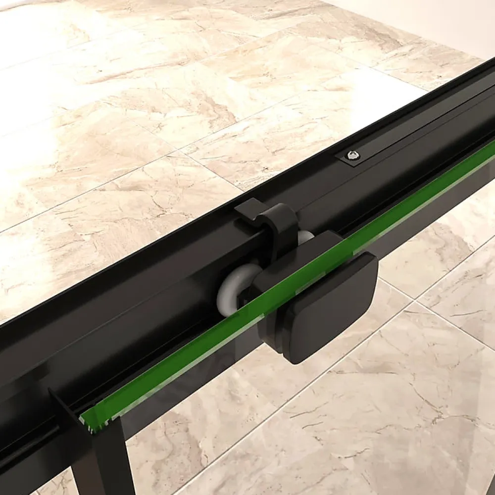 Porte De Douche|AICA Sanitaire Aica Porte De Douche Noir Mat 110x195cm Porte De Douche Avec L'amortisseur Porte Coulissante En 8mm Verre Anticalcaire