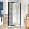 Porte De Douche|AICA Sanitaire Aica porte de douche pivotante 120x185cm noir mat en 6mm verre anticalcaire installation en niche
