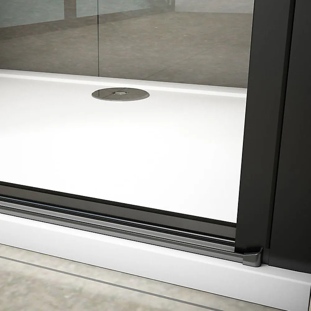 Porte De Douche|AICA Sanitaire Aica Porte De Douche Pivotante Noir Mat 80x200cm En 8mm Verre Anticalcaire