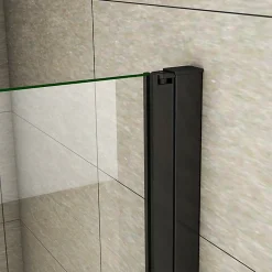 Porte De Douche|AICA Sanitaire Aica Porte De Douche Pivotante Noir Mat 80x200cm En 8mm Verre Anticalcaire