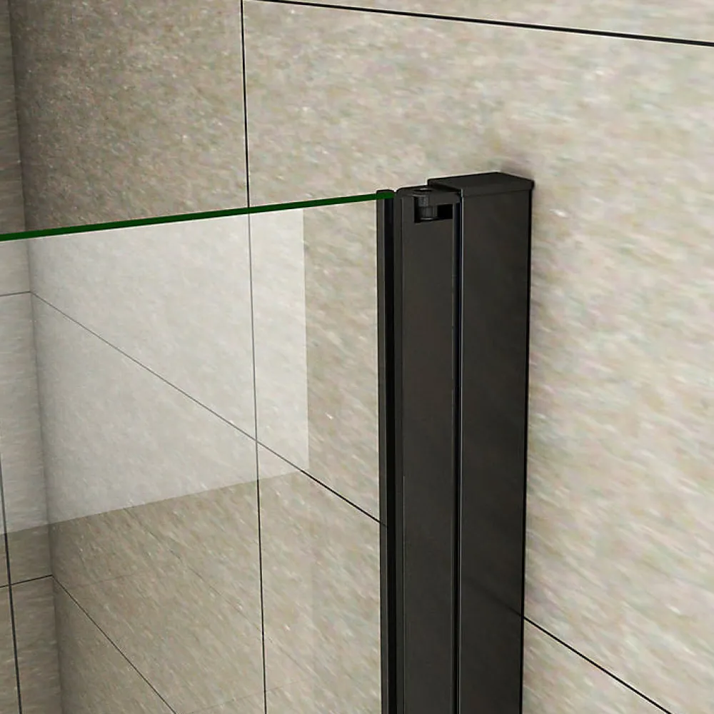 Porte De Douche|AICA Sanitaire Aica Porte De Douche Pivotante Noir Mat 80x200cm En 8mm Verre Anticalcaire
