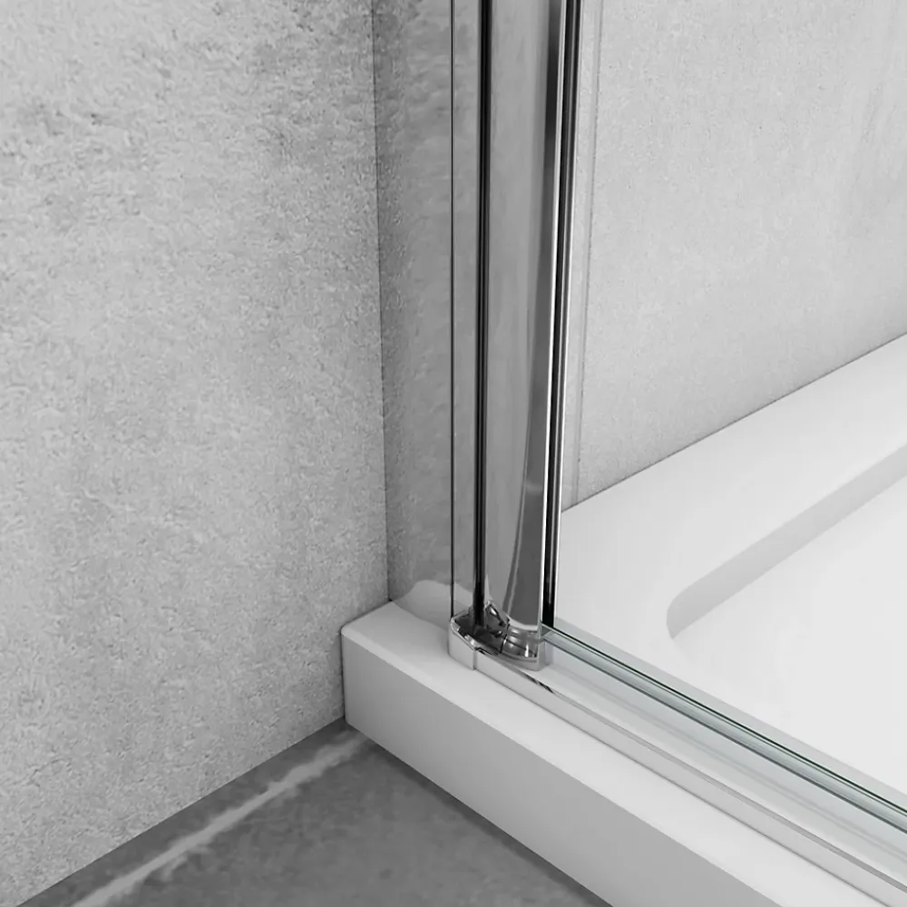 Porte De Douche|AICA Sanitaire AICA porte de douche pivotante 100x185cm porte de douche pliante avec un élément fixe en 6mm verre anticalcaire