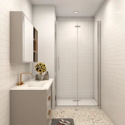 AICA Sanitaire AICA porte de douche 100x185cm 6mm verre clair trempé sécurit