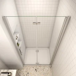 AICA Sanitaire AICA porte de douche 100x185cm 6mm verre clair trempé sécurit