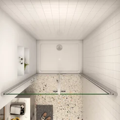 AICA Sanitaire AICA porte de douche 100x185cm 6mm verre clair trempé sécurit