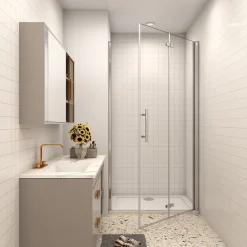 AICA Sanitaire AICA porte de douche 100x185cm 6mm verre clair trempé sécurit