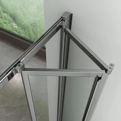 AICA Sanitaire Aica Porte De Douche 100x185cm Pliante En Verre Sécurit Clair,installation En Niche