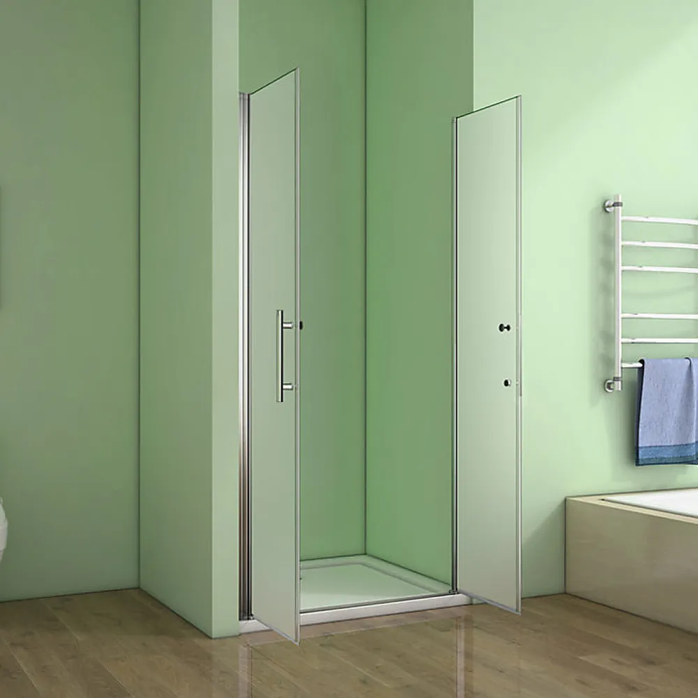 Porte De Douche|AICA Sanitaire Aica Porte De Douche 80x185cm Porte Battante Verre Satiné Et Anticalcaire Porte Battante En Niche