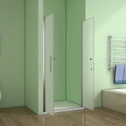 AICA Sanitaire Aica Porte De Douche 120x185cm Porte Battante Verre Satiné Et Anticalcaire Porte Battante En Niche