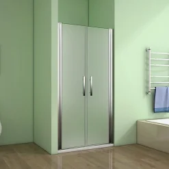 AICA Sanitaire Aica Porte De Douche 90x185cm Porte Battante Verre Satiné Et Anticalcaire Porte Battante En Niche