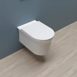 Wc Suspendu|AICA Sanitaire AICA Sans Bride WC Suspendu 52,5x36x36cm Avec Abattant Ultra Fin Soft-Close