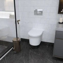 Wc Suspendu|AICA Sanitaire AICA Sans Bride WC Suspendu 52,5x36x36cm Avec Abattant Ultra Fin Soft-Close