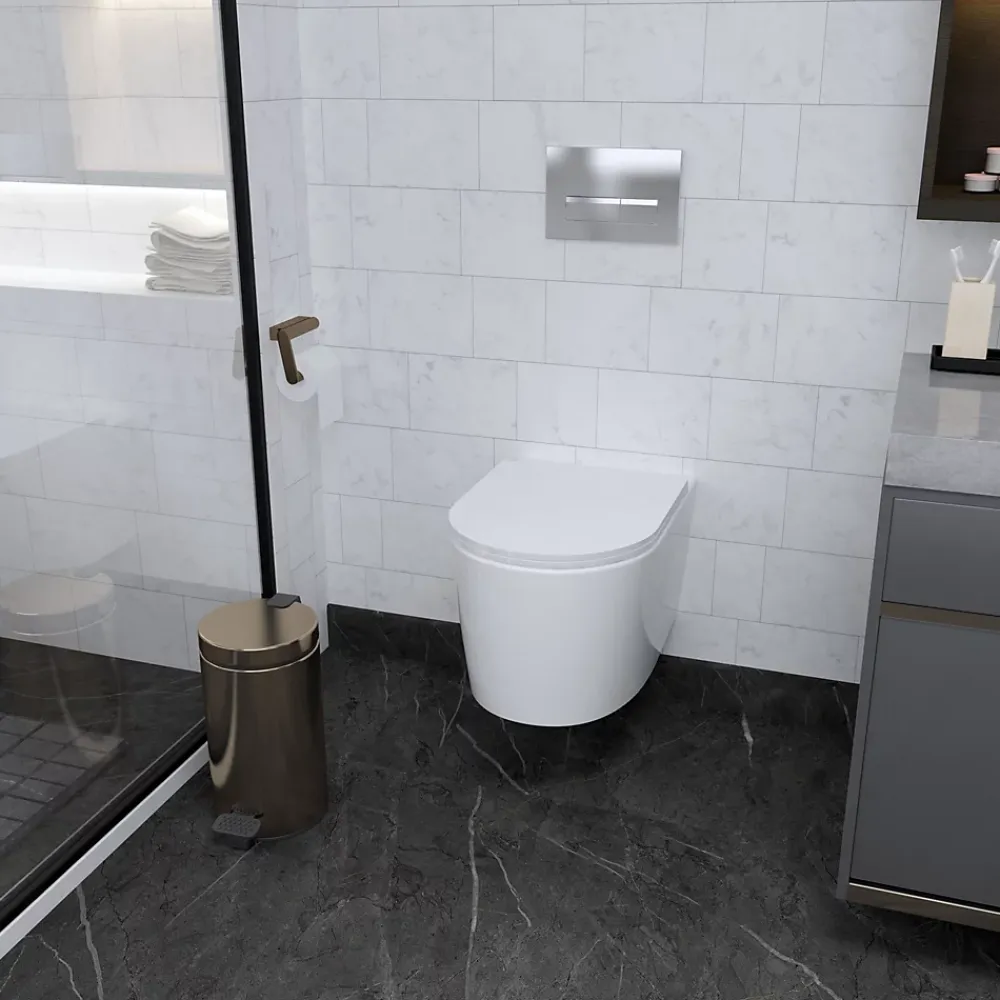 AICA Sanitaire AICA WC Suspendu Sans Bride Avec Abattant Soft-Close - Blanc 52,5x36x36cm