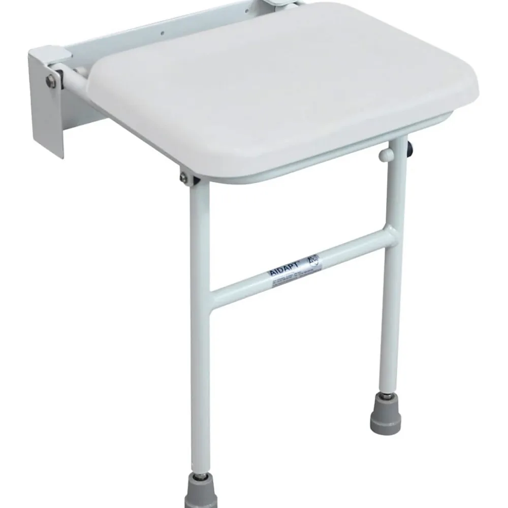 Aidapt VB544W - Siège de Douche Rembourré Compact avec Pied Solo Seat Blanc
