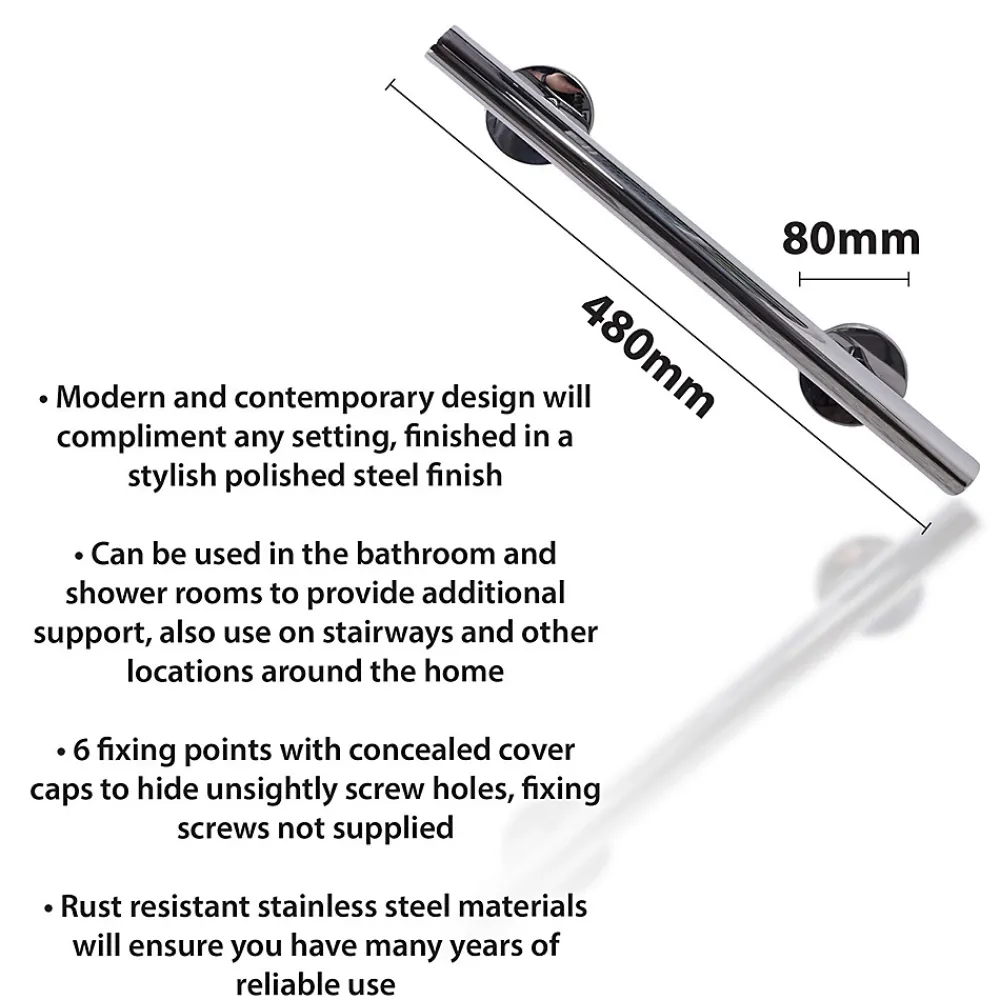 Barre D'Appui|Aidapt VY475P - Barre d'appui droite en acier inoxydable finition polie