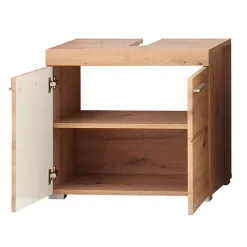 Meuble De Salle De Bains Faible Profondeur|Meuble Sous Lavabo|Trend Team AMANDA - Ensemble salle de bain 2 pièces. mélaminé couleur chêne L - H - P : 60 - 190 - 34 cm