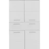 Trend Team AMANDA - Meuble de salle de bain mélaminé - Meuble Commode. Blanc brillant. L-H-P : 73 - 132 - 31 cm