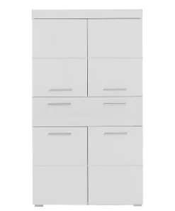 Trend Team AMANDA - Meuble de salle de bain mélaminé - Meuble Commode. Blanc brillant. L-H-P : 73 - 132 - 31 cm